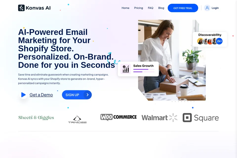 Aperçu de la landing page
