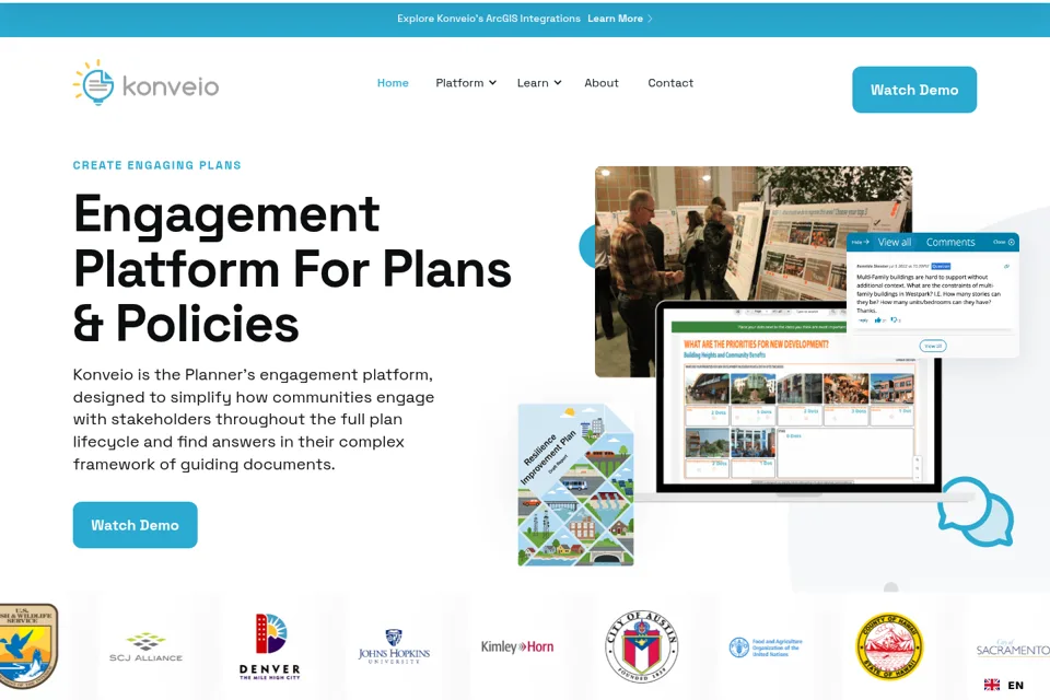 Aperçu de la landing page