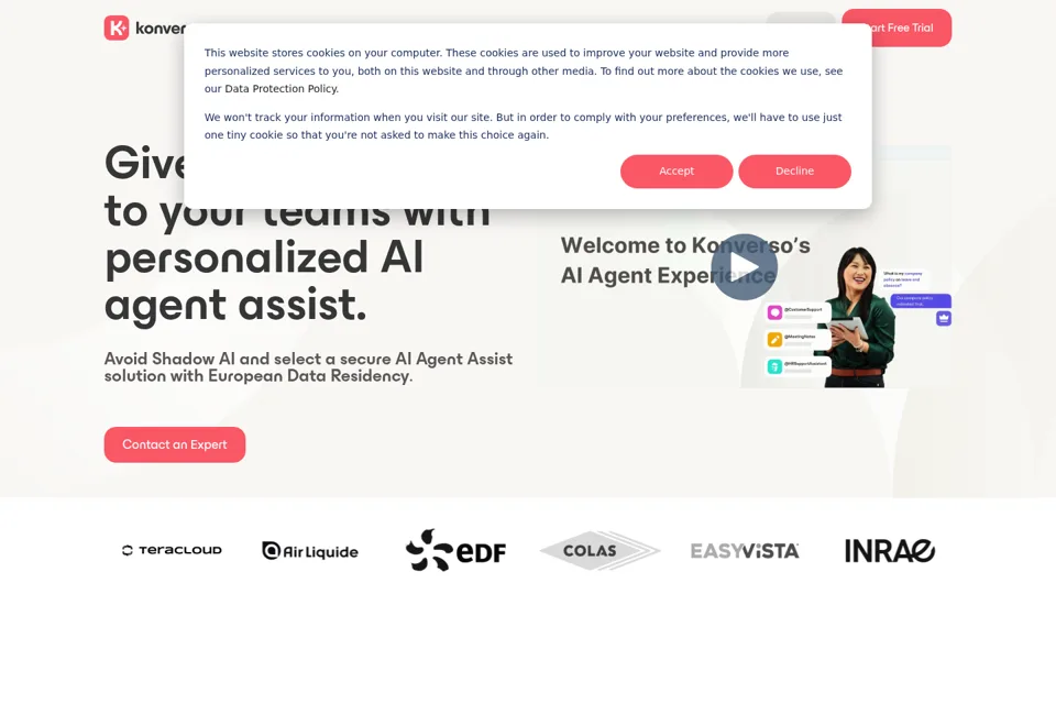 Aperçu de la landing page