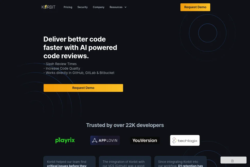 Aperçu de la landing page