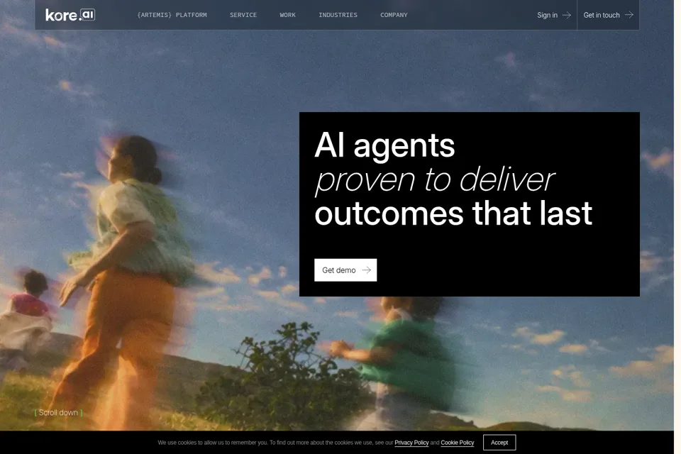 Aperçu de la landing page