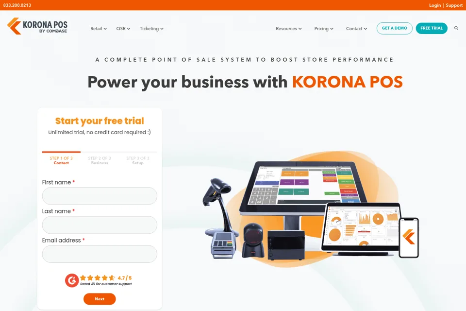 Aperçu de la landing page