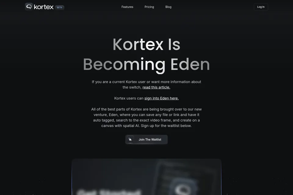 Aperçu de la landing page