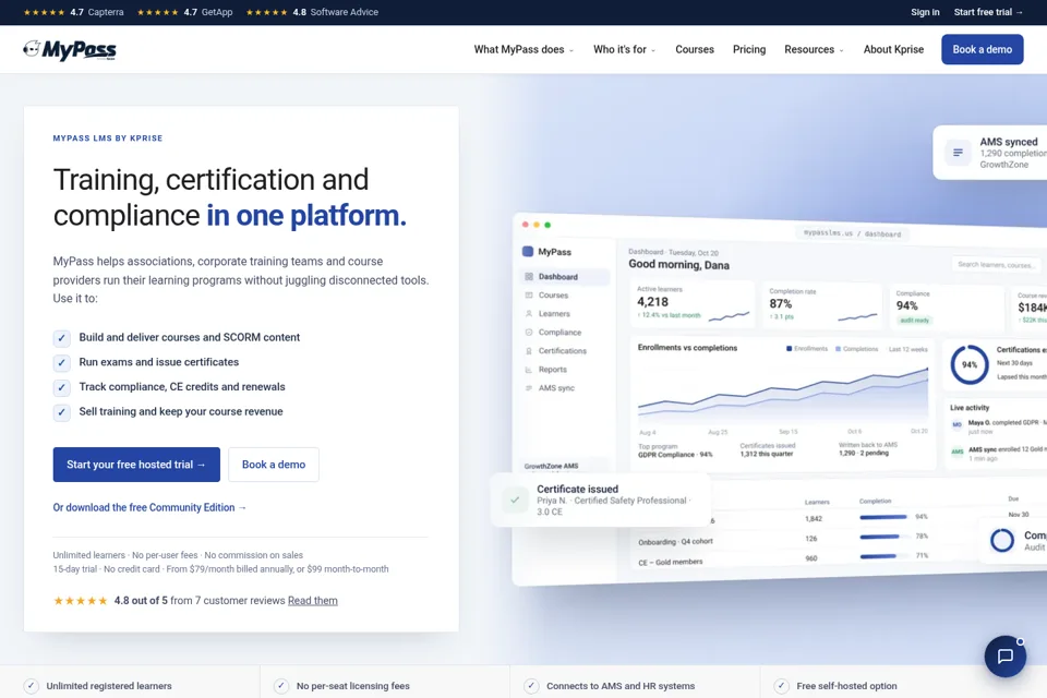 Aperçu de la landing page