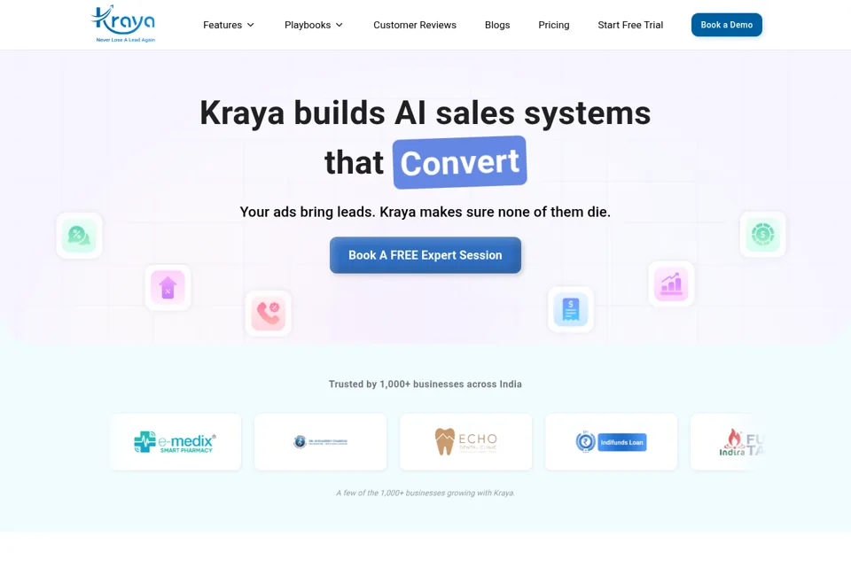 Aperçu de la landing page