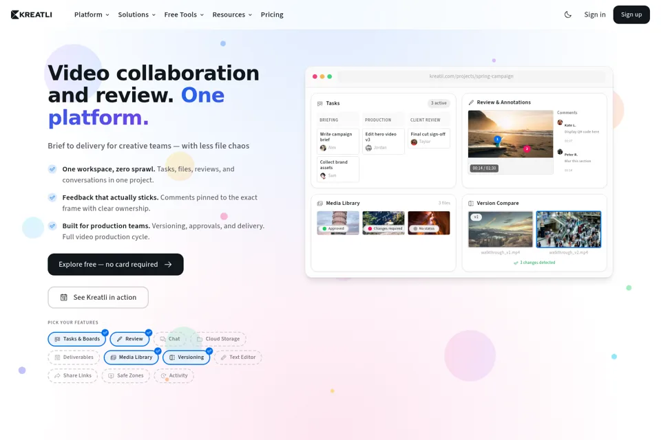 Landing page preview
