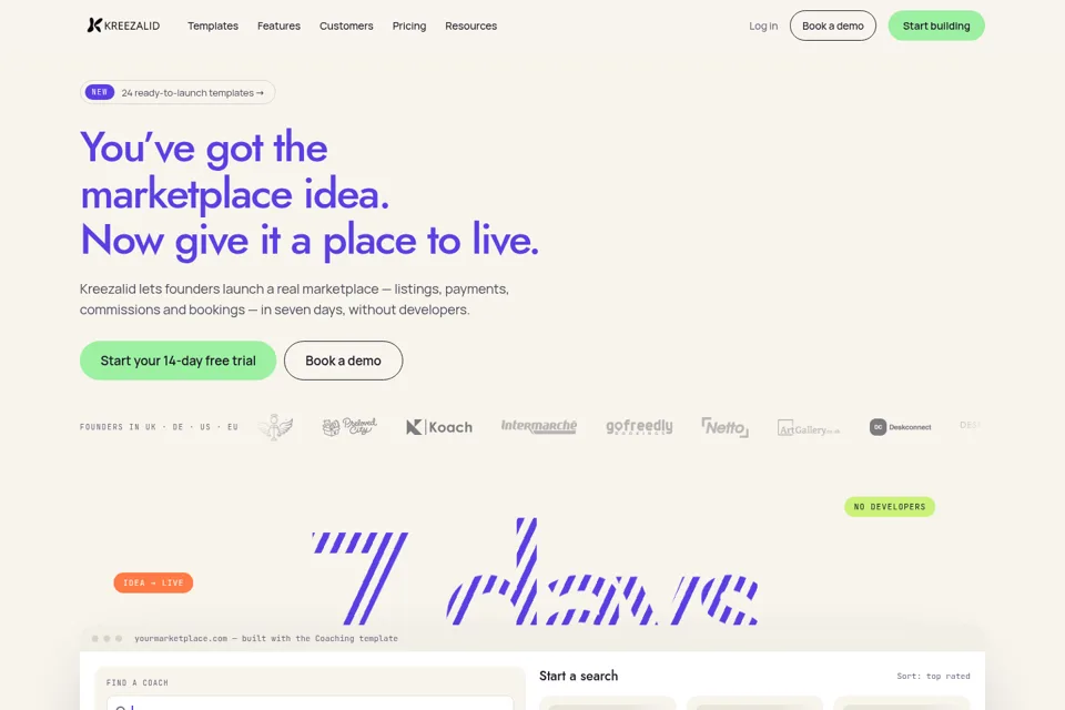 Landing page preview
