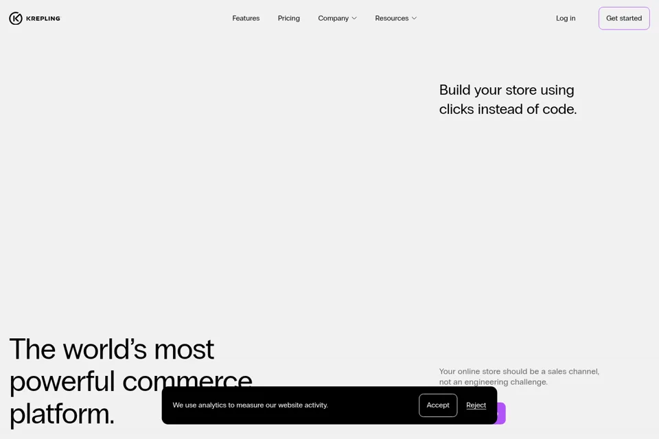 Aperçu de la landing page