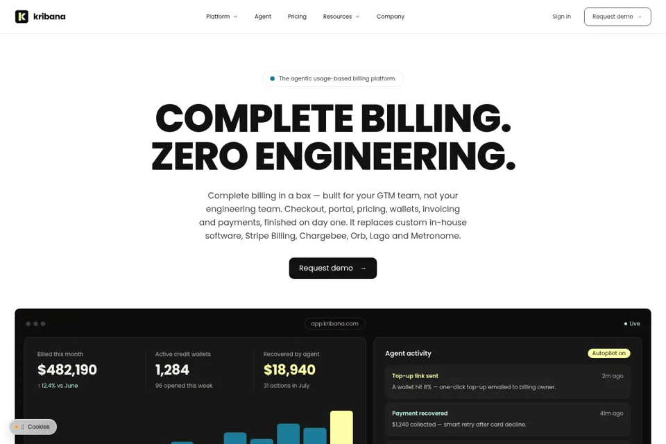 Aperçu de la landing page