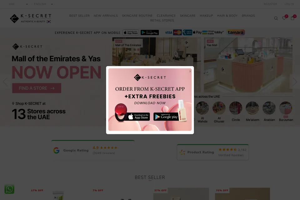 Aperçu de la landing page