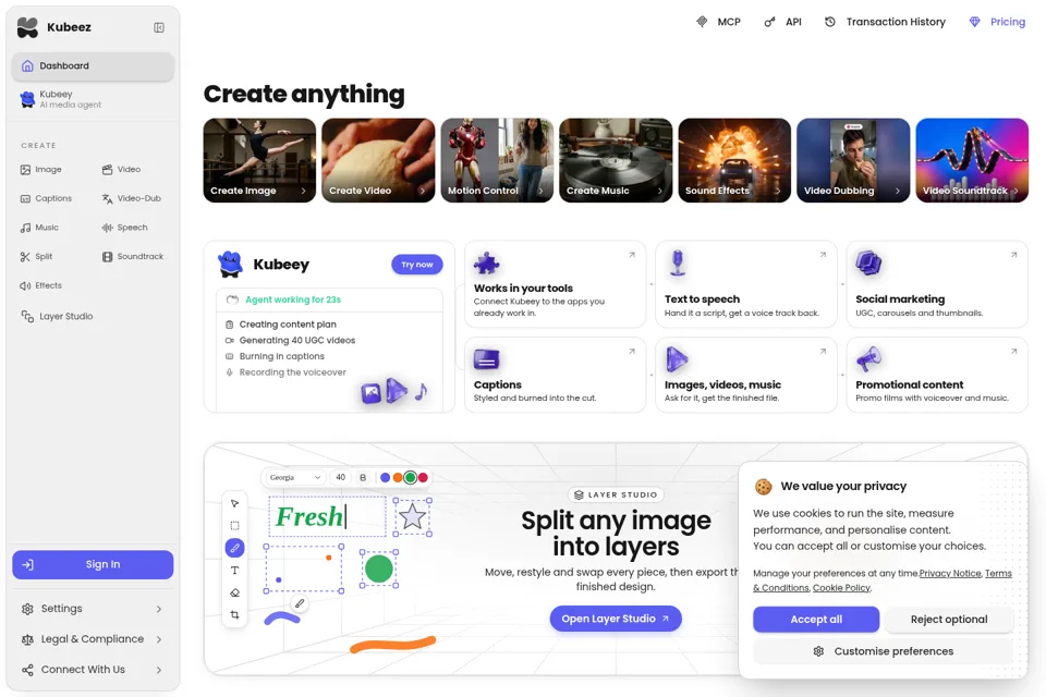 Landing page preview
