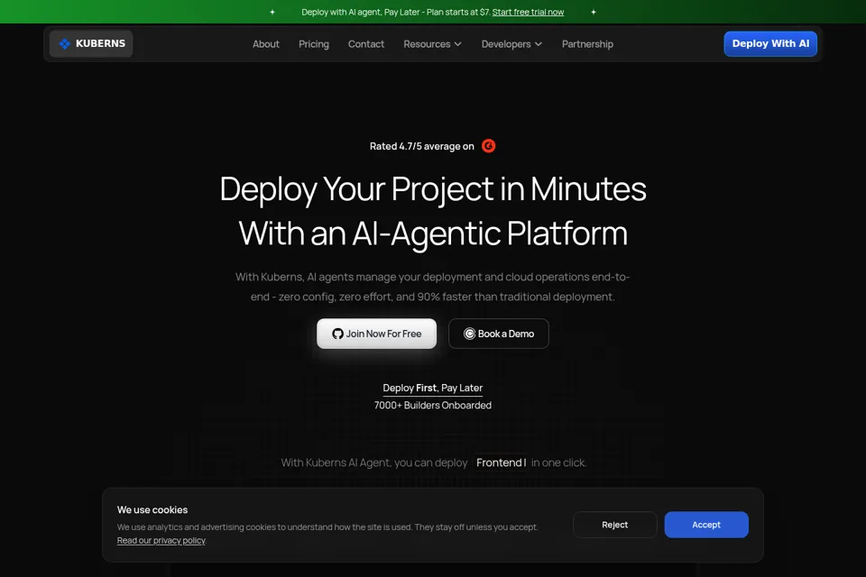 Aperçu de la landing page