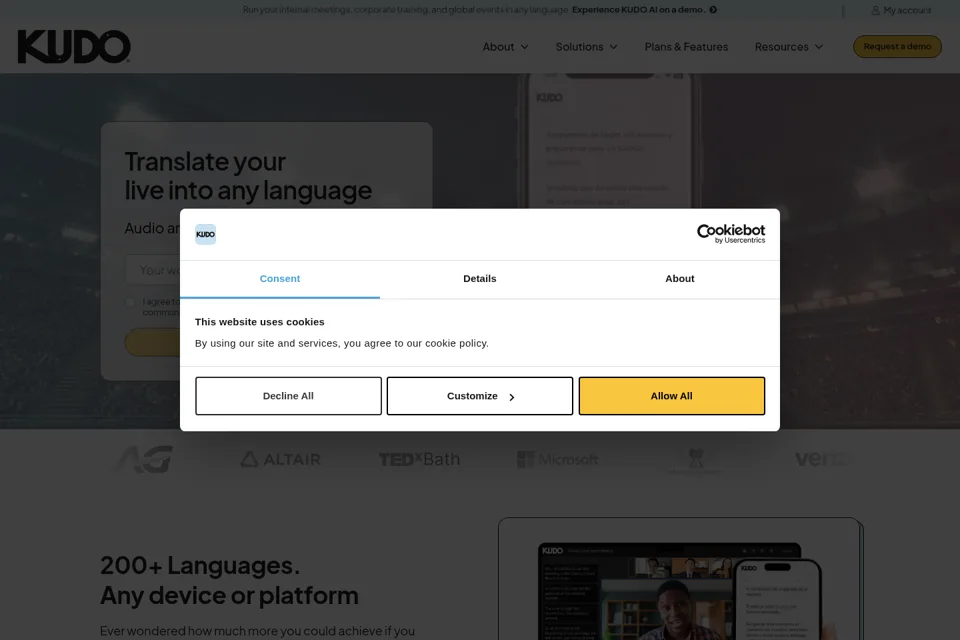 Aperçu de la landing page