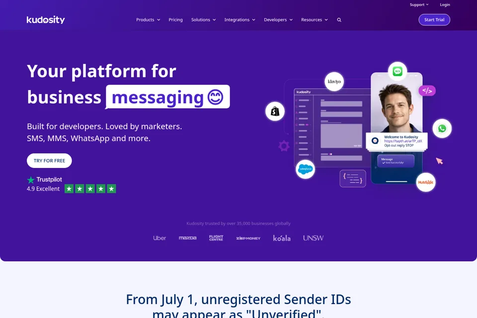 Aperçu de la landing page