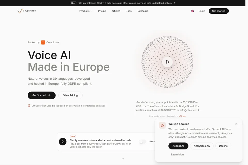 Aperçu de la landing page