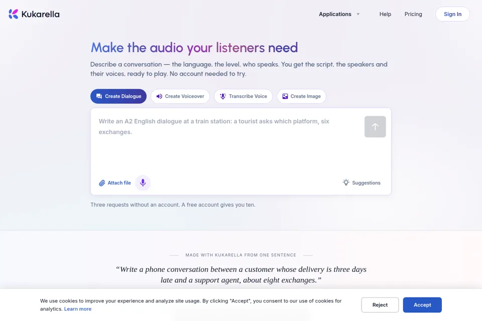 Aperçu de la landing page