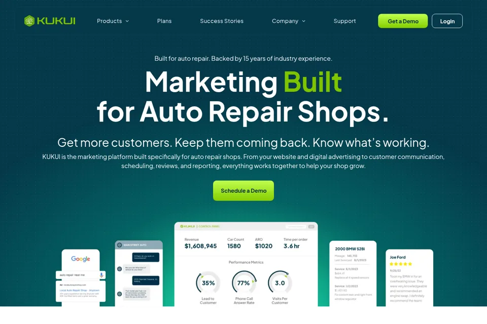 Aperçu de la landing page