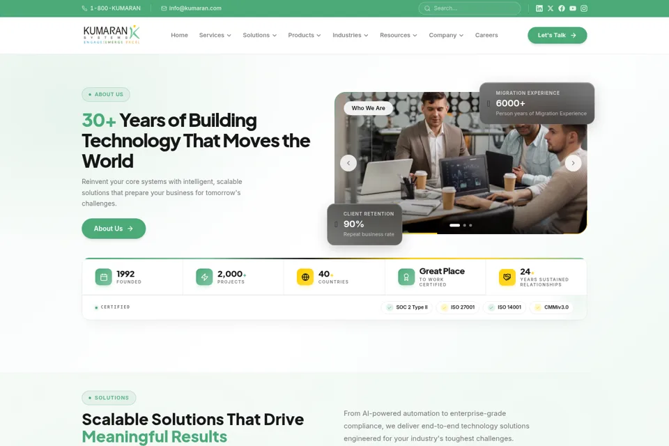 Aperçu de la landing page