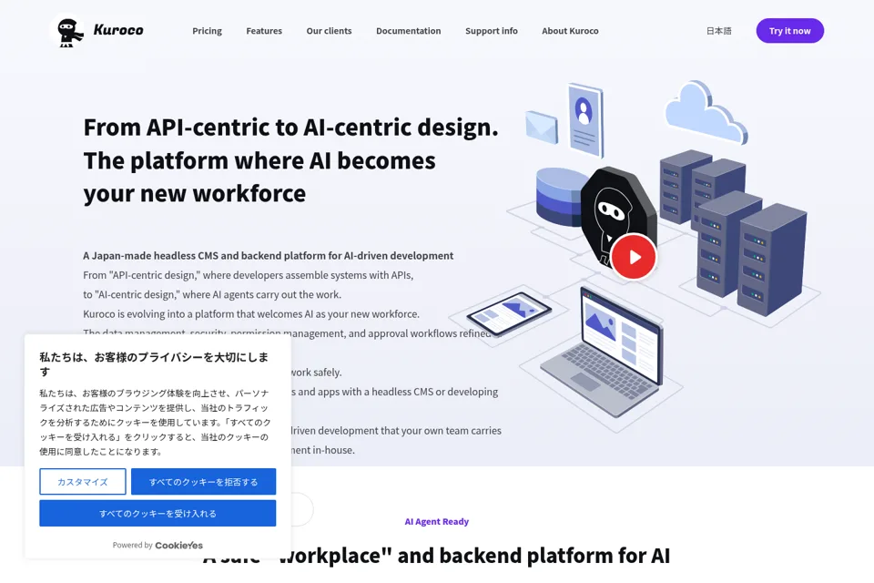Aperçu de la landing page