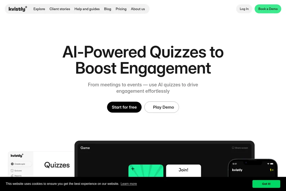 Aperçu de la landing page