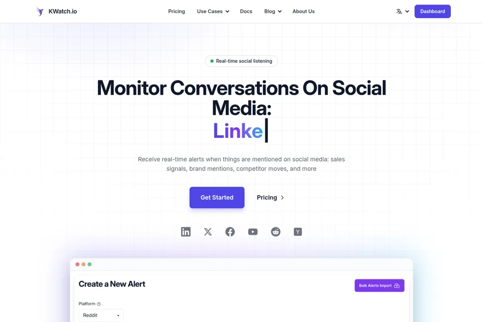 Aperçu de la landing page