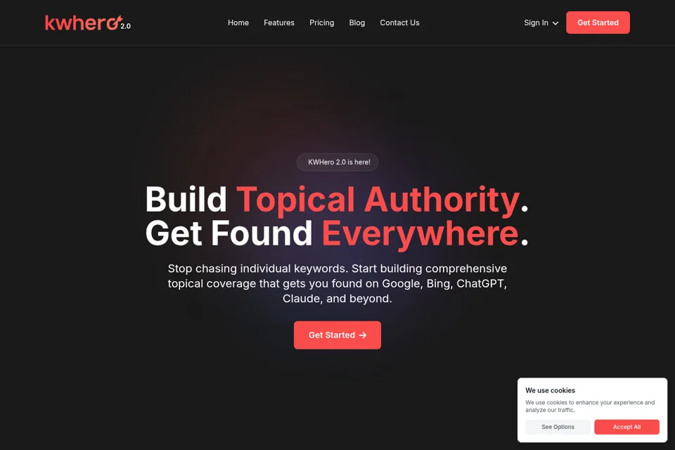 Aperçu de la landing page