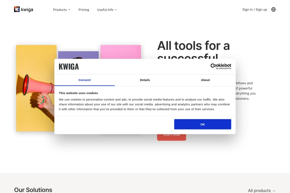 Aperçu de la landing page