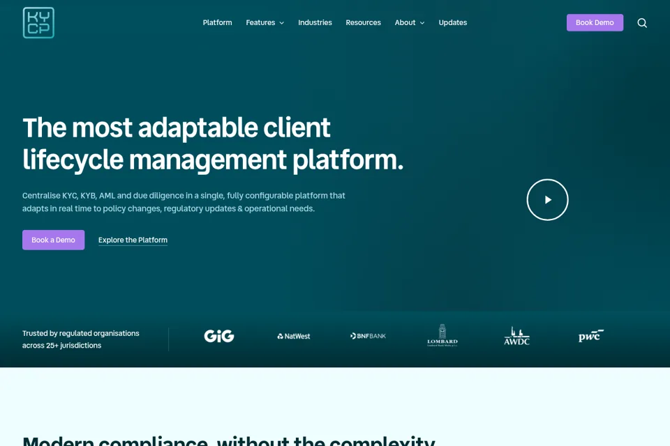 Aperçu de la landing page