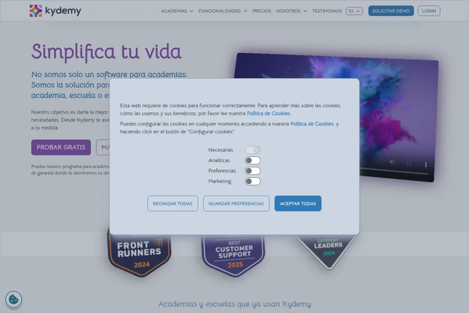 Aperçu de la landing page