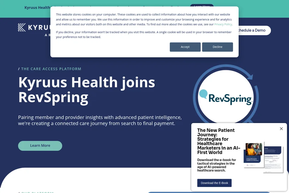 Aperçu de la landing page