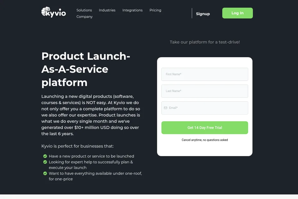 Landing page preview