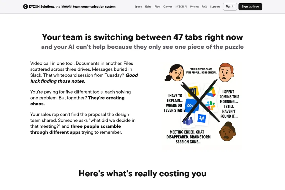 Aperçu de la landing page