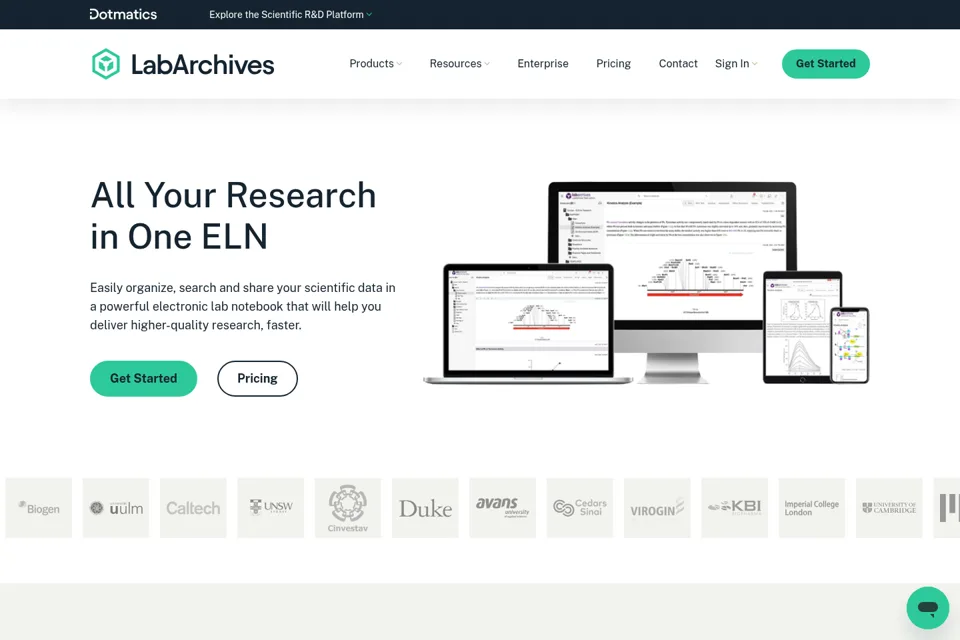 Aperçu de la landing page