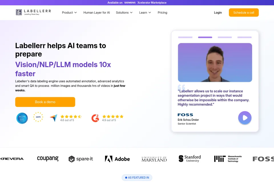 Aperçu de la landing page