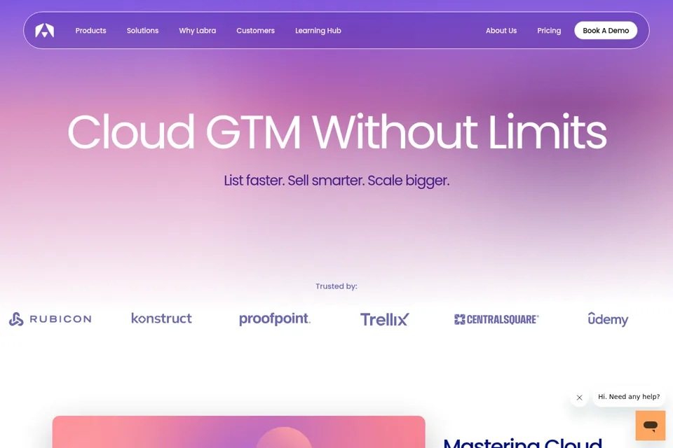 Aperçu de la landing page
