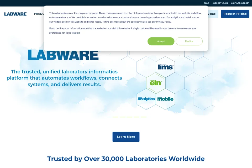 Aperçu de la landing page