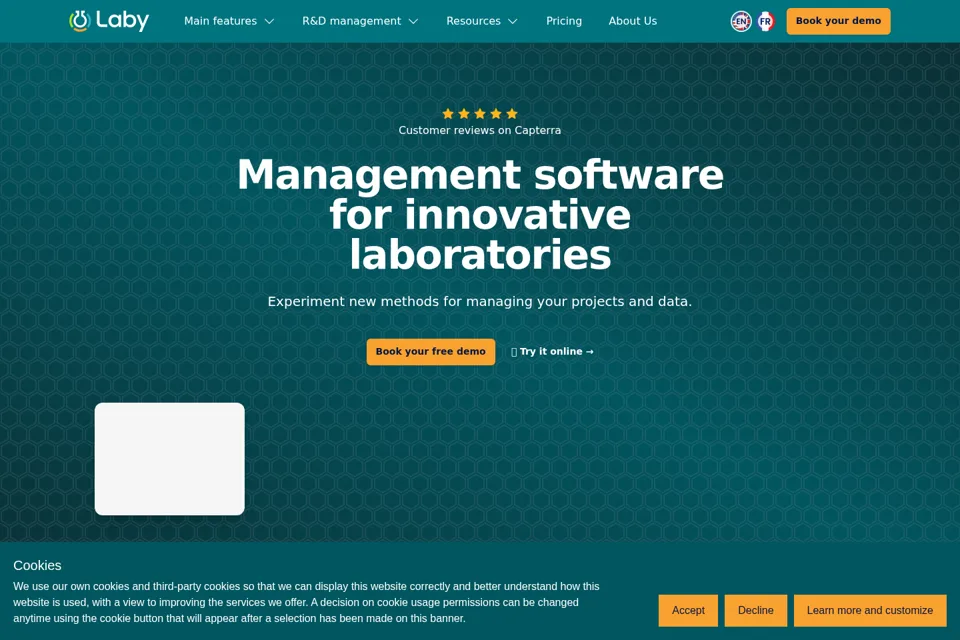 Aperçu de la landing page