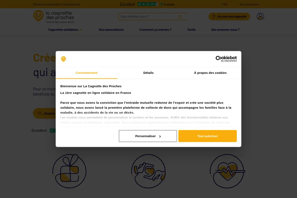 Aperçu de la landing page
