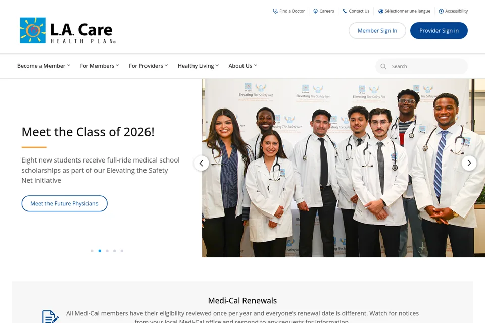 Aperçu de la landing page