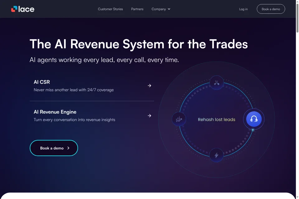 Aperçu de la landing page