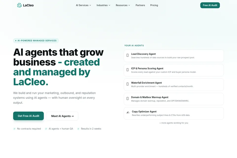 Aperçu de la landing page
