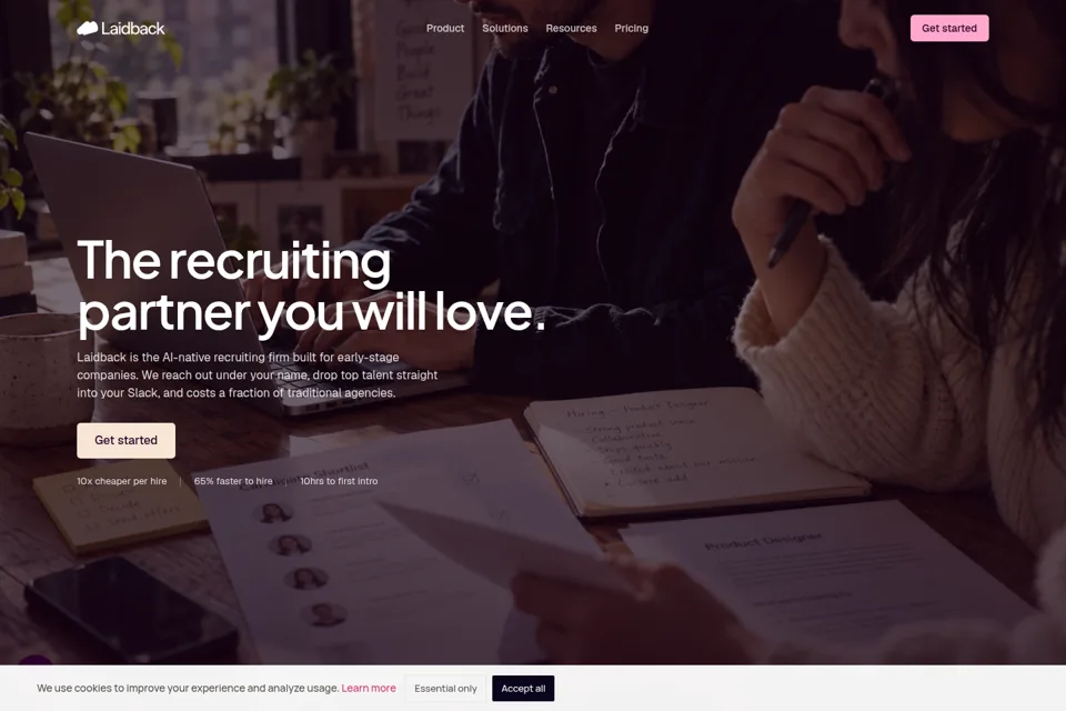 Aperçu de la landing page