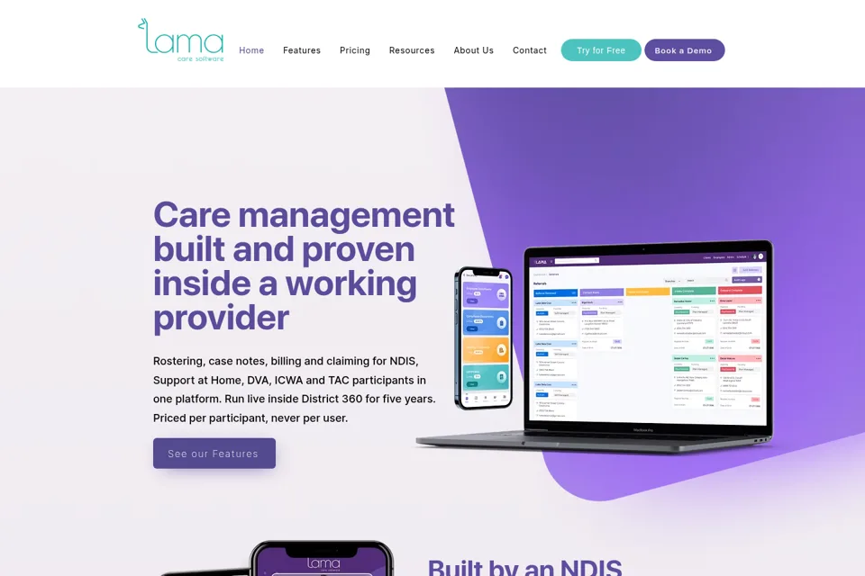 Aperçu de la landing page
