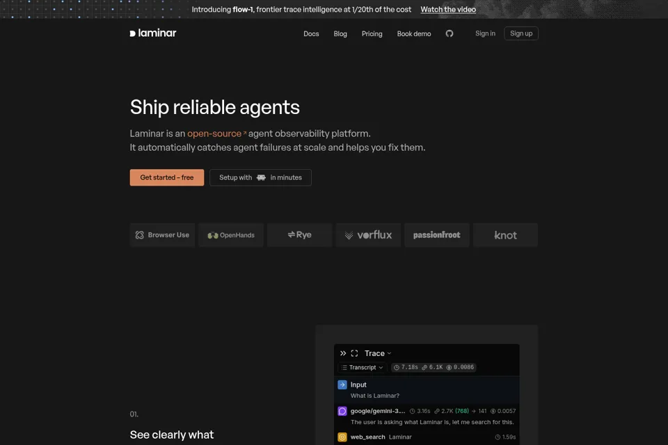 Aperçu de la landing page