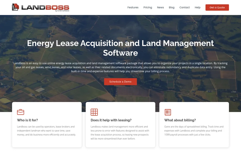 Aperçu de la landing page