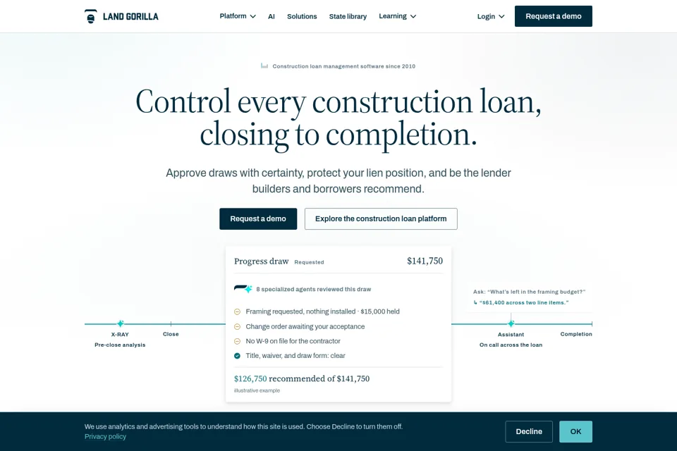 Aperçu de la landing page