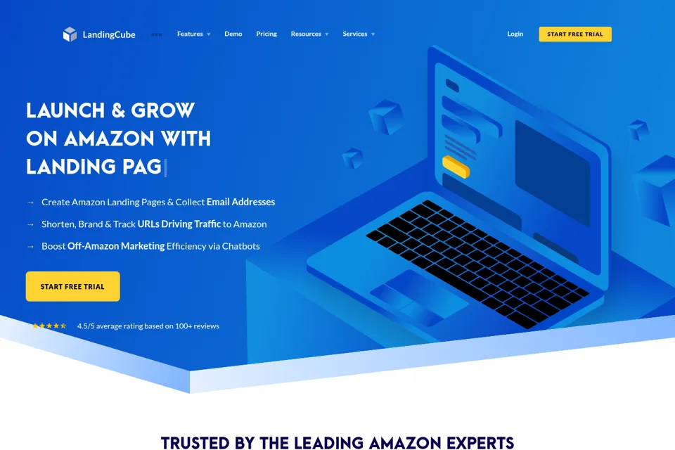 Aperçu de la landing page