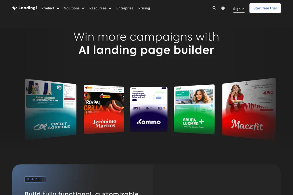 Landing page preview