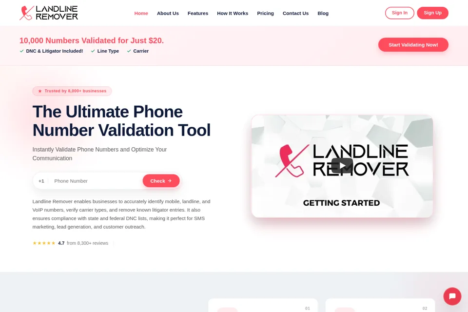 Landing page preview
