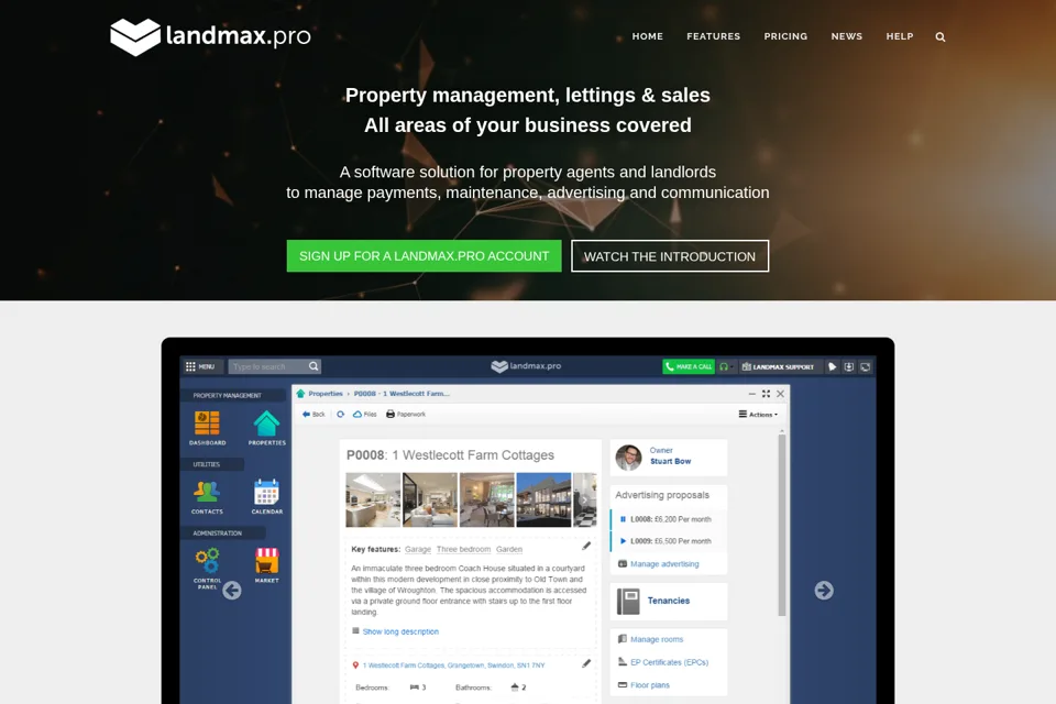 Aperçu de la landing page